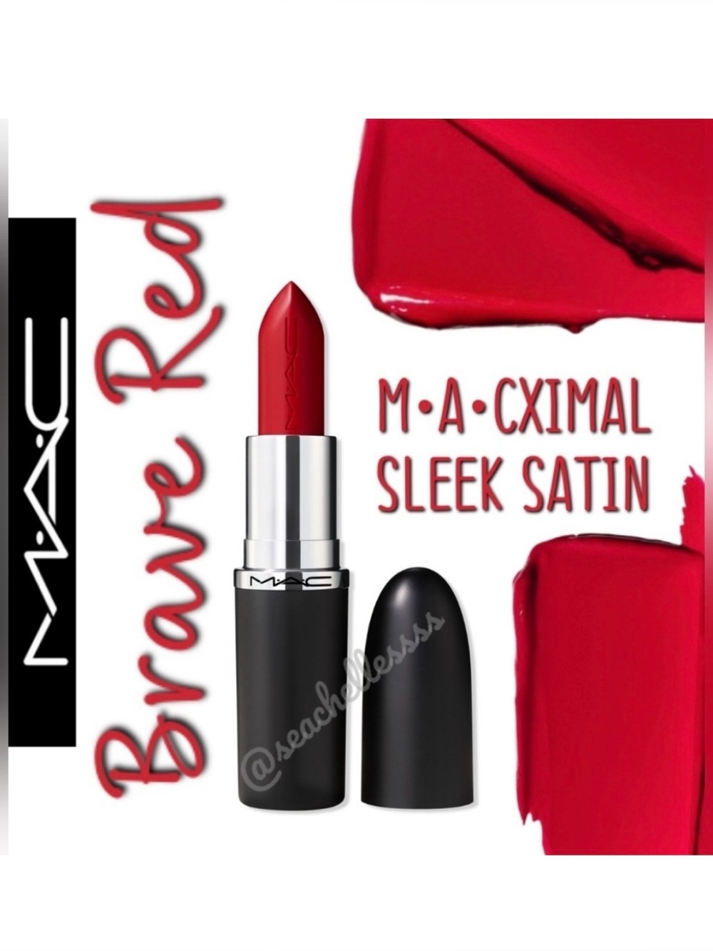 Macximal Sleek Satin Lipstick Brave Red Brand New in Box Authentic